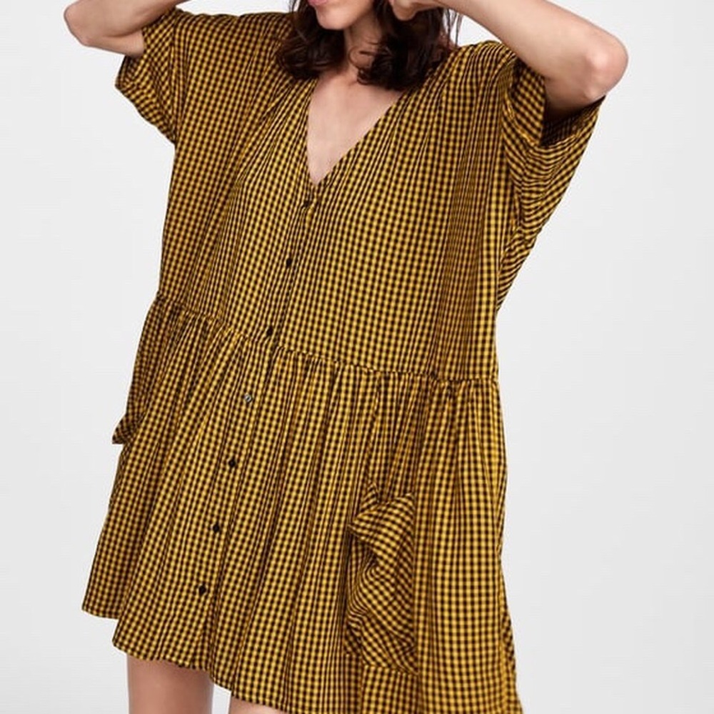 Zara Oversized Checkered Dress